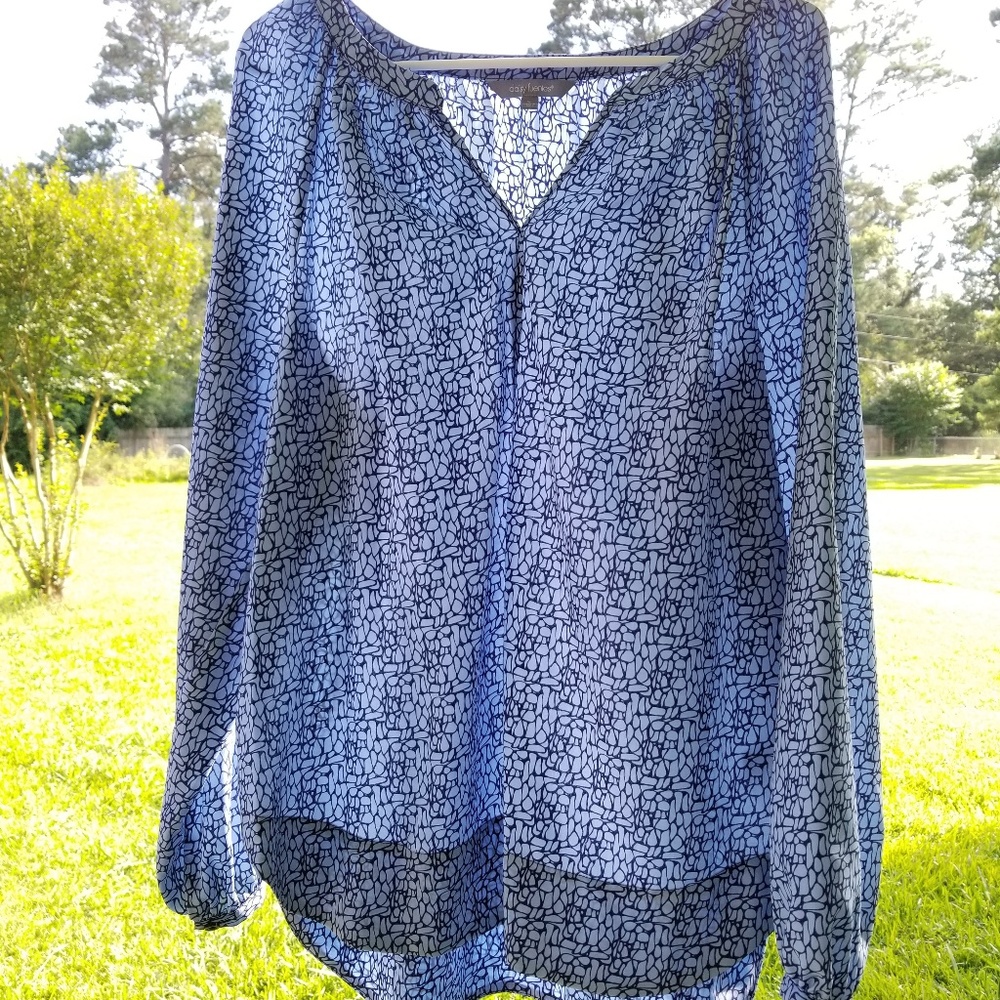 Blue Pebble Pattern Blouse